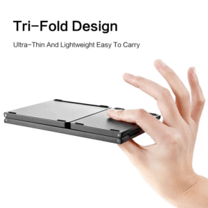 This tri-fold keyboard is engineered with an ultra-compact structure that significantly reduces thickness when folded, making it easy to slip into a pocket, backpack, or laptop bag. The lightweight design ensures effortless portability without adding extra burden, making it ideal for travelers, students, and business professionals who need a full keyboard on the go. Despite its compact size, it unfolds into a full-layout keyboard for stable and comfortable typing.