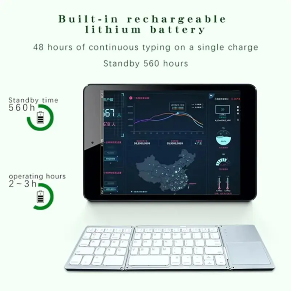 Ultra-thin portable mini foldable wireless Bluetooth 64-key touch keyboard