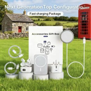 Next GenerationTop Configuration Fast Charging Package Accessories Gift Box 7-in-1 Magnetic Charging & Bluetooth Headset Set Experience ultimate convenience with this versatile 6-in-1 set, designed to meet all your charging and audio needs. Perfect for a wide range of smartphones and other devices, this kit combines portability, functionality, and sleek design for everyday use or travel