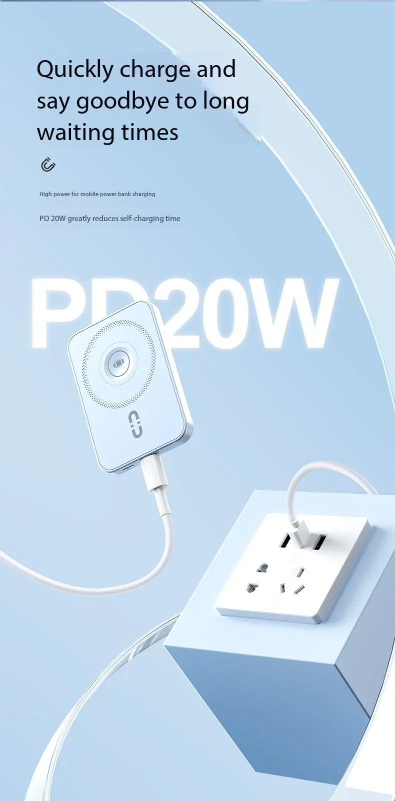 【22.5W】3-in-1 Phone/Watch/Headphone Magnetic Power bank（Free Mag Ring） - Image 7