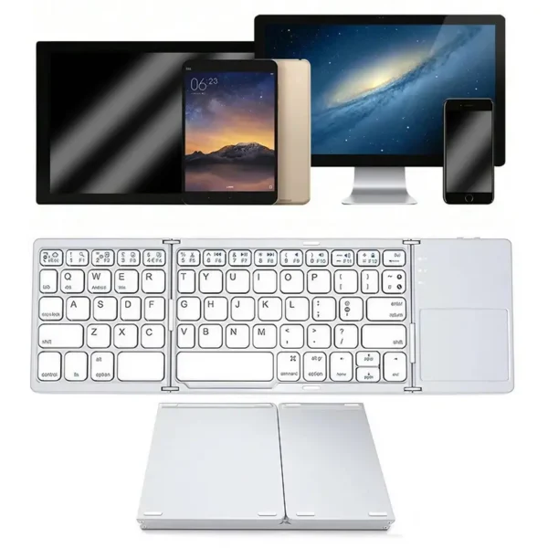 Ultra-thin portable mini foldable wireless Bluetooth 64-key touch keyboard