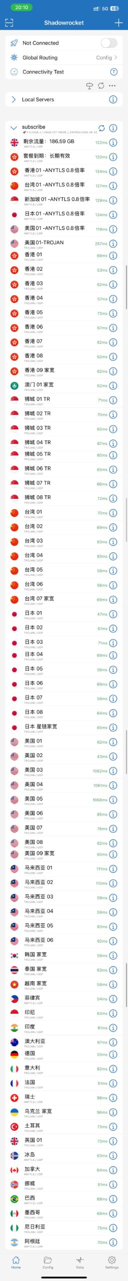 Supports global network VPN for multiple countries, TikTok, YouTube