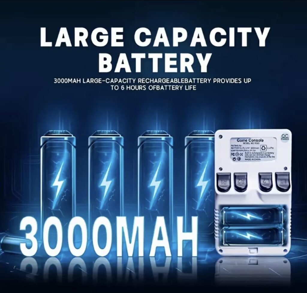 built-in high-capacity rechargeable battery provides strong endurance support for long-term use. It is engineered to balance power efficiency and performance, allowing users to enjoy extensive gaming sessions on a single charge. Whether at home or on the go, the battery system ensures reliable power output and stable gameplay without sudden interruptions.