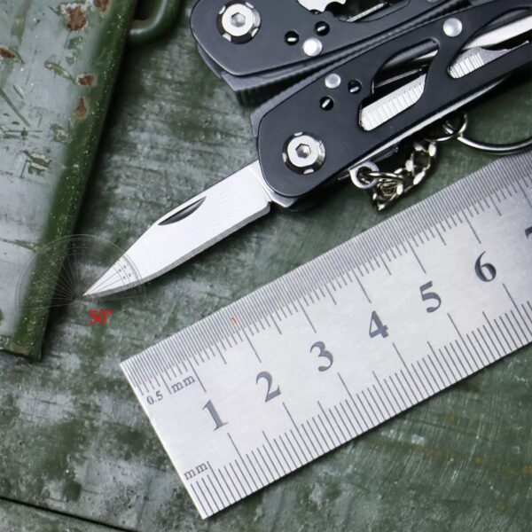 Compact folding tool keychain / Includes pliers / screwdriver / knife and other tools